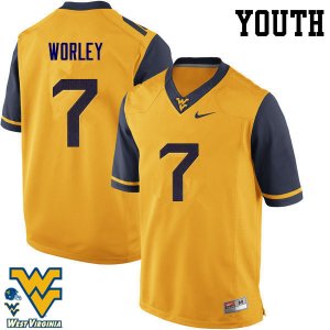 Youth West Virginia Mountaineers NCAA #7 Daryl Worley Gold Authentic Nike Stitched College Football Jersey UC15E44LZ